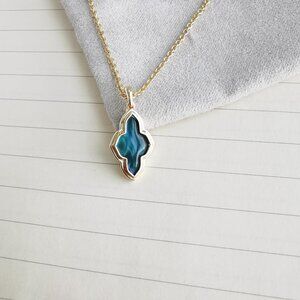 Kendra Scott jewelry - Framed Abbie Gold Teal Tiger’s Eye Short Necklace